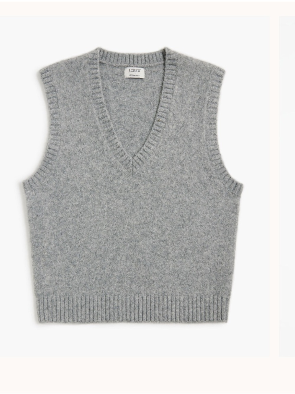 J. Crew Factory Grey V-Neck Knit Sweater Vest